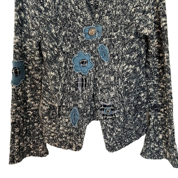 Vintage Y2K Valentine Patchwork Sweater Bell Sleeve Size Small - Picture 3 of 10